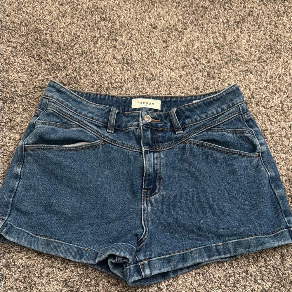 PacSun Women's Blue Denim Mom Shorts